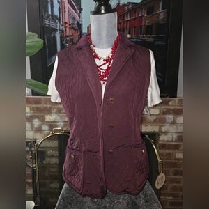 Talbots Purple Quilted Vest Sleeveless Outdoor